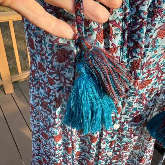 Poupette St. Barth Summer Dress blue /red size small - Picture 5 of 14